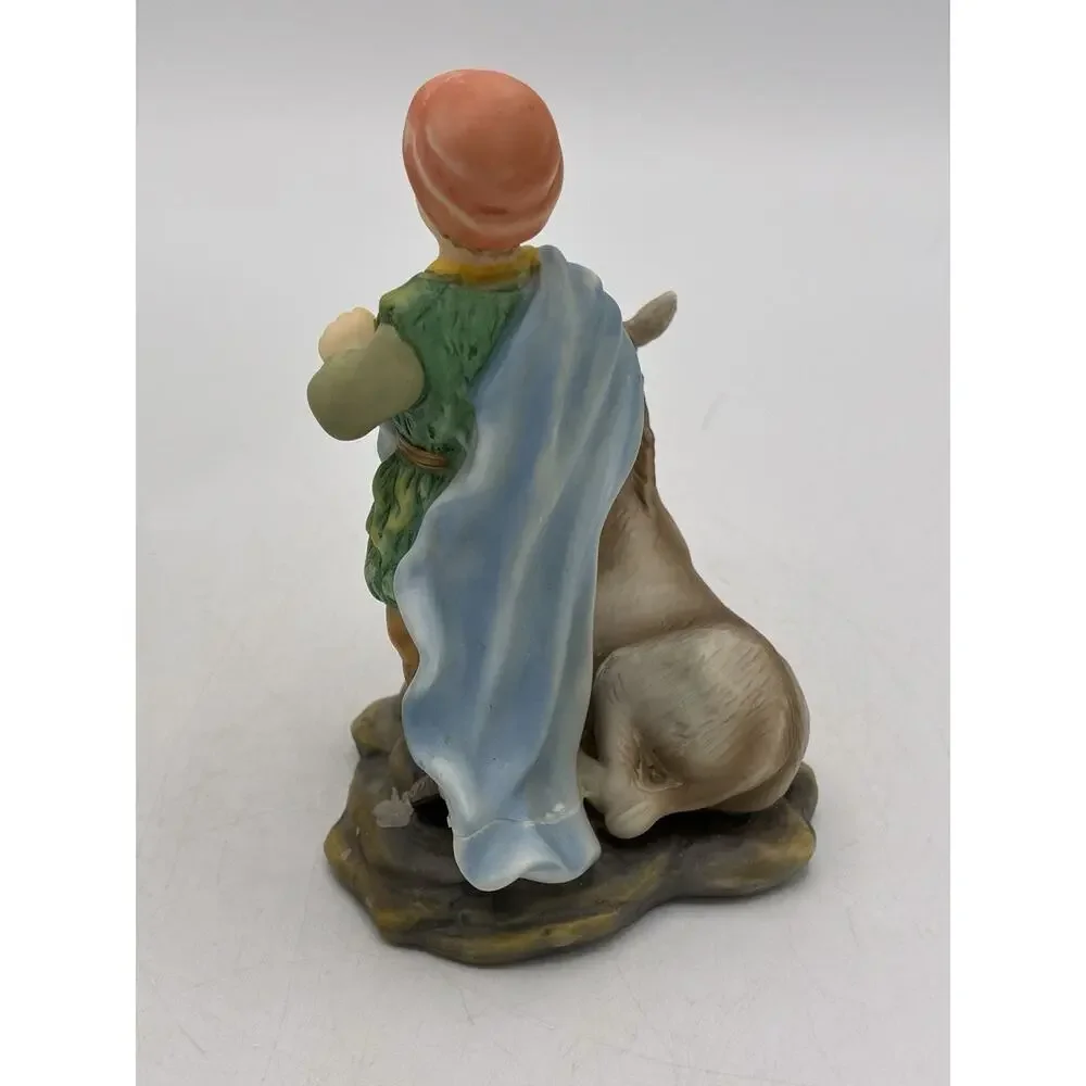 Avon Holiday Treasures Drummer Boy with Donkey Nativity Figurine 2003 NIB